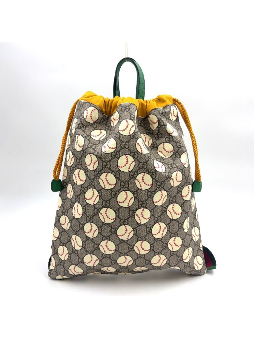 Gucci GG Supreme Baseball Print Drawstring Chilled Lens Nap Sac Nylon
